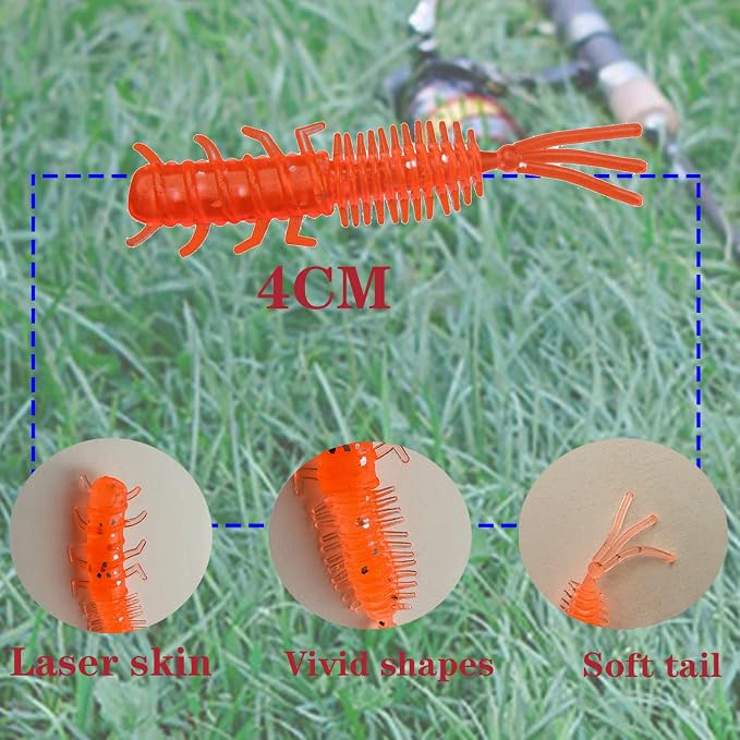 75pcs Crappie Lures Kit - Soft Plastic Coloured Crappie & Panfish Shad Baits