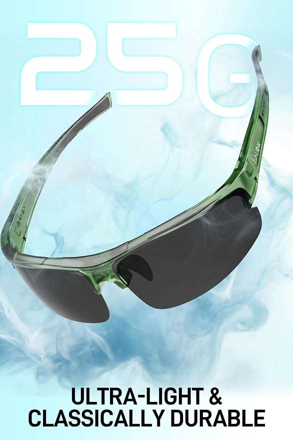 SIPLION Polarized Sunglasses Men Sports: UV400 Protection Anti-Slip Wrap-Around TR90 Frame for Driving Fishing Golf Running