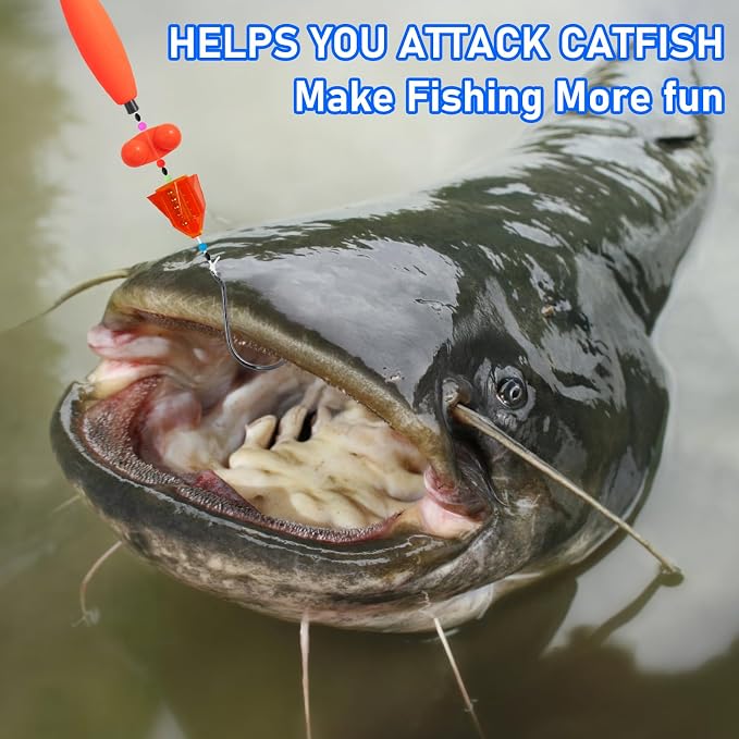 3Pcs/6Pcs Catfish Fishing Rigs Ready Kit，2 in 1 Rotating rattles/Double Rattles Beads, Float Rigs Tackle Santee Rig Peg Catfish，Free Adjustment in freshwter and Saltwater