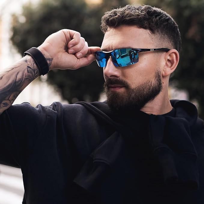 DUCO Mens Sports Polarized Sunglasses UV Protection Sunglasses for Men 8177s