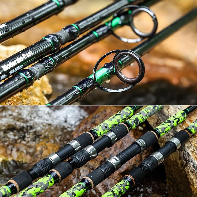 Sougayilang Surf Spinning Fishing Rod Carbon Travel Surf Rod M/MH 3 Piece Spinning Fishing Rod 9'/10'/11'/12'