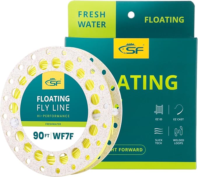 SF Fly Fishing Line with Two Welded Loops Weight Forward Floating Fly Lines Trout 90FT WF2 3 4 5 6 7 8 9F Multi-Color Freshwater