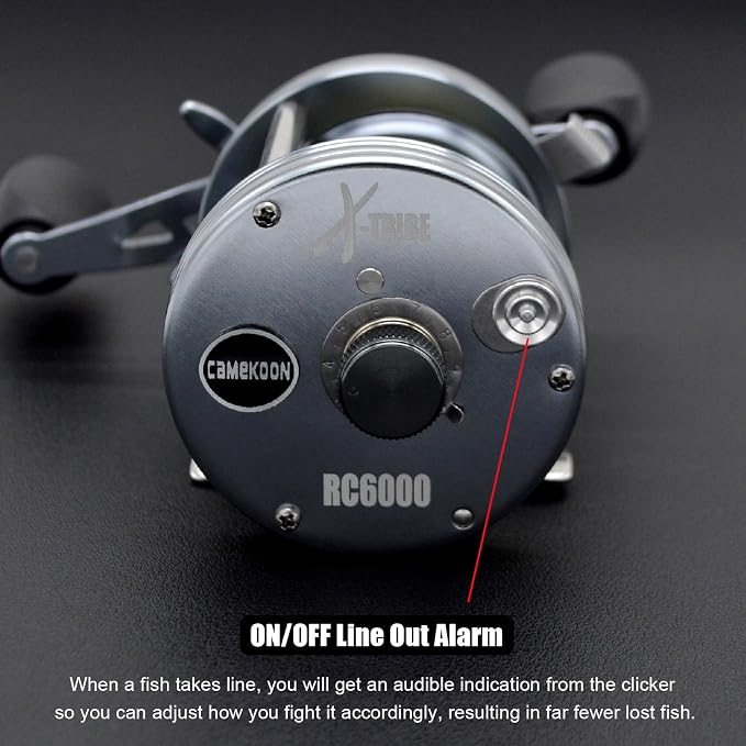 X-Tribe Round Baitcasting Fishing Reel, Synchronized Level Wind System, 17 LBs Powerful Carbon Drag, 5.3:1 Gear Ratio, Single Power Handle, All Metal Frame and Side Covers for Saltwater
