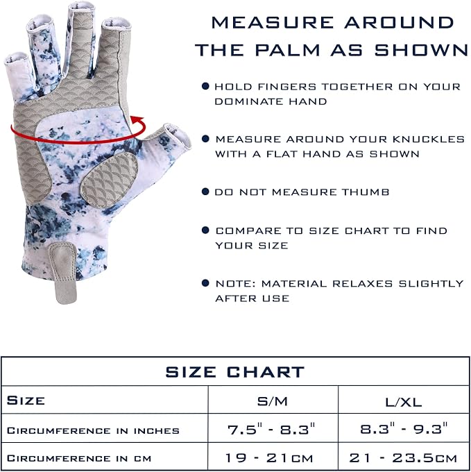 KastKing La Sal Fishing Gloves UPF50+ Sun Gloves UV Protection Fingerless Gloves Men Women for Outdoor, Kayaking, Rowing, Paddling, Canoeing, Hunting