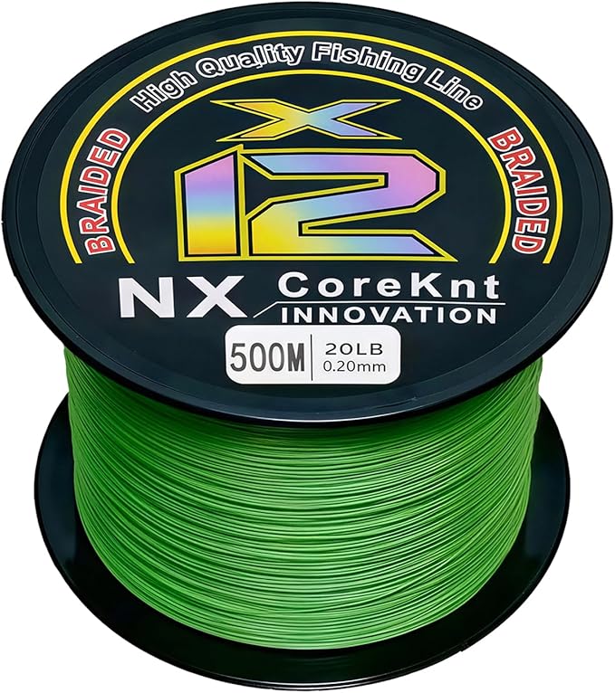 Braided Fishing Line, 12 Strands Pro Grade Braid Fishing Line - Abrasion Resistant - Zero Stretch - Super Tough - Braided Lines for Saltwater or Freshwater
