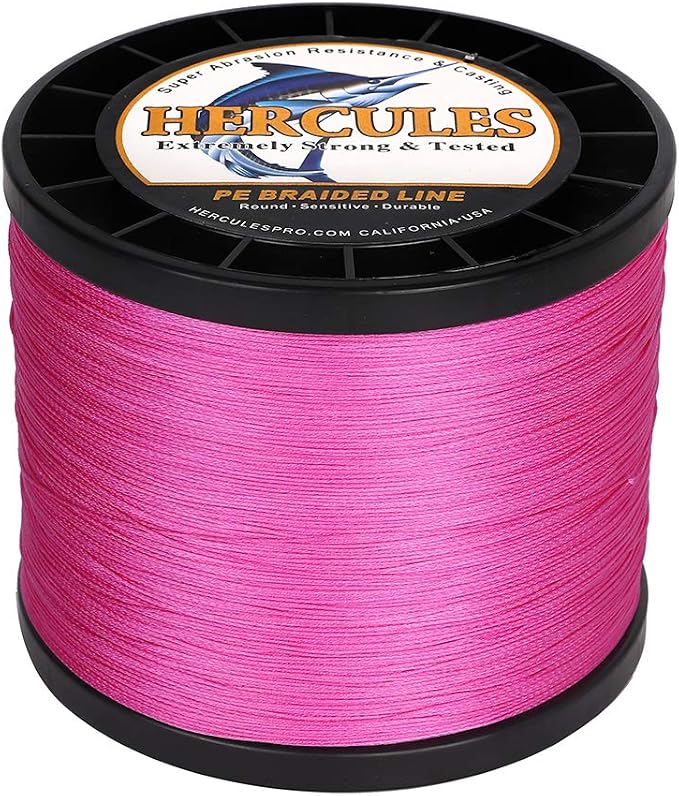 HERCULES Cost-Effective Super Cast 8 Strands Braided Fishing Line 10LB to 300LB Test for Salt-Water,109/328/547/1094 Yards(100M/300M/500M/1000M),Diam.#0.12MM-1.2MM,Hi-Grade Performance,Variety Colors