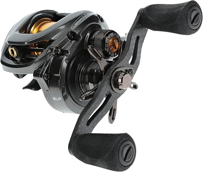 Lew’s Custom Lite SS Baitcast Fishing Reel, 10+1 Double Shielded Bearings, 7.5:1 Gear Ratio, Super Shallow 30 mm Spool, Tanso Tech Frame, Carbon Fiber Drag, Carbon Gray
