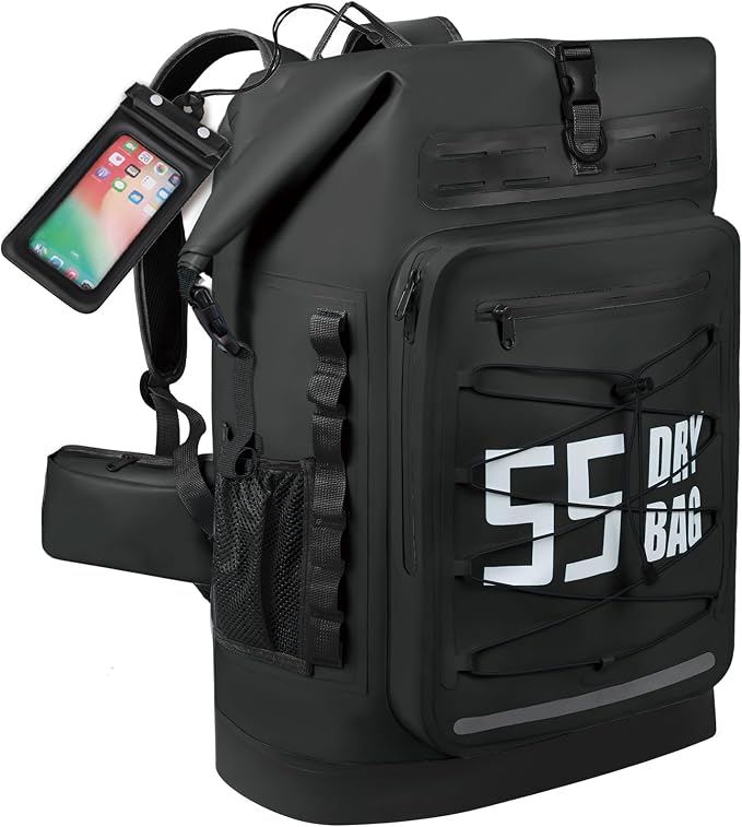 MORXPLOR Dry Bag Waterproof,5L/10L/20L/30L/40L/55L Roll Top Dry Bag Backpack with WaterProof Phone Case for Swim,Kayak