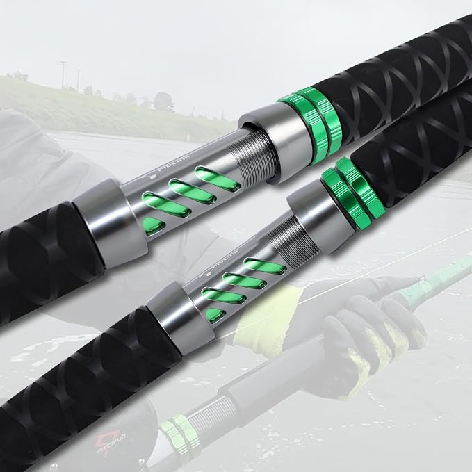 Fiblink Catfish Fishing Rod 1 Piece/2 Piece Catfishing Fishing Pole Portable Travel Heavy Cat Catfish Casting Rod (6'/6'6"/7'/8'/9')