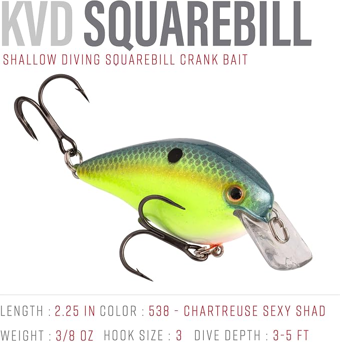 Strike King KVD 1.5 Hard Knock Fishing Lure, 3/8 oz, 3D Lifelike Eyes