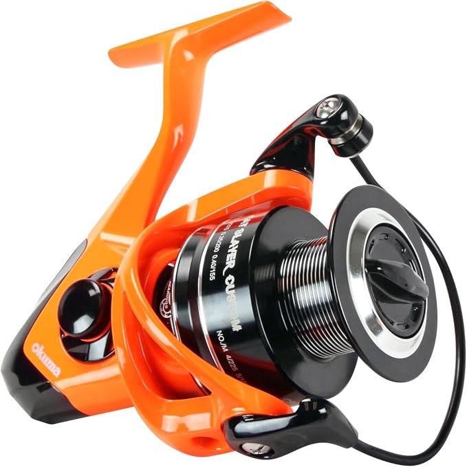 Okuma Cat Slayer Custom Spinning Reel – 6000 Size Catfish Reel with DFD Dual Force Drag, Flite Drive System, UV Reactive Body, Neon Green, CSC-6000NO