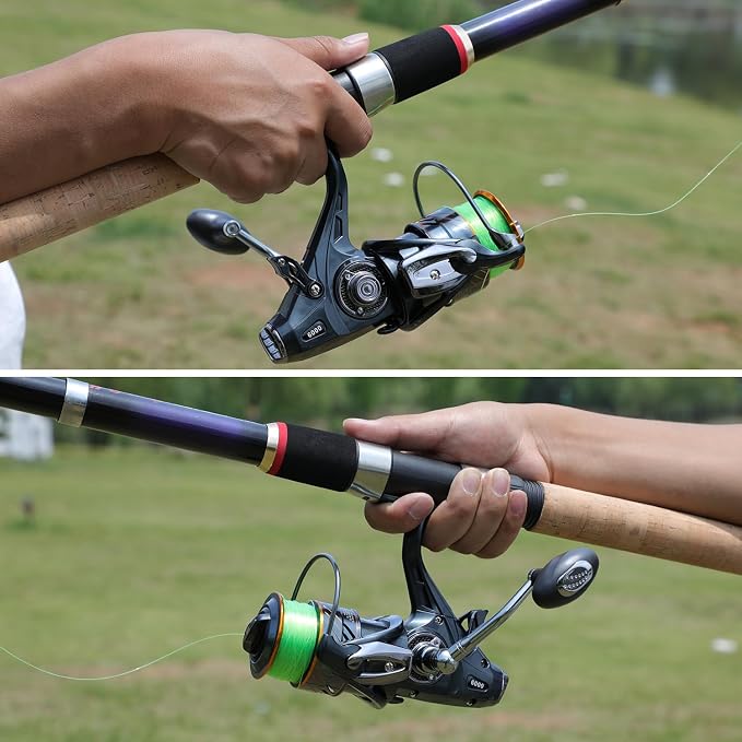Sougayilang Carp Fishing Reel，5+1 Shielded Stainless Steel BB-Carbon Fiber Drag Carp Reels, for Saltwater or Freshwater Spinning Reels, Fishing Reels