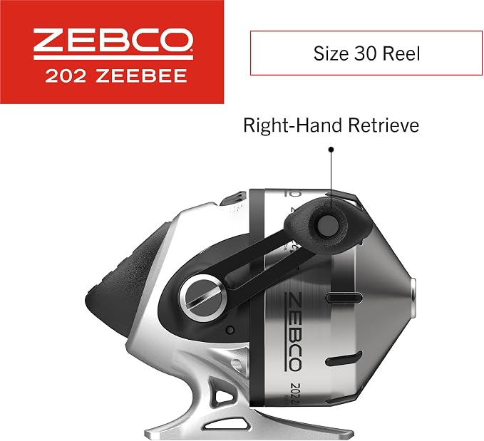 Zebco 202 Zeebee Spincast Reel and Fishing Rod Combo, Size 30 Reel, 29-Piece Eagle Claw Tackle Kit