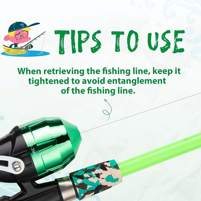 WIDDEN Kids Fishing Pole, Portable Telescopic Kids Fishing Poles for Boys and Girls, Fishing Rod and Reel Combo Kit with Tackle Box, and Fishing Net, Best Fishing Pole for Toddler Youth