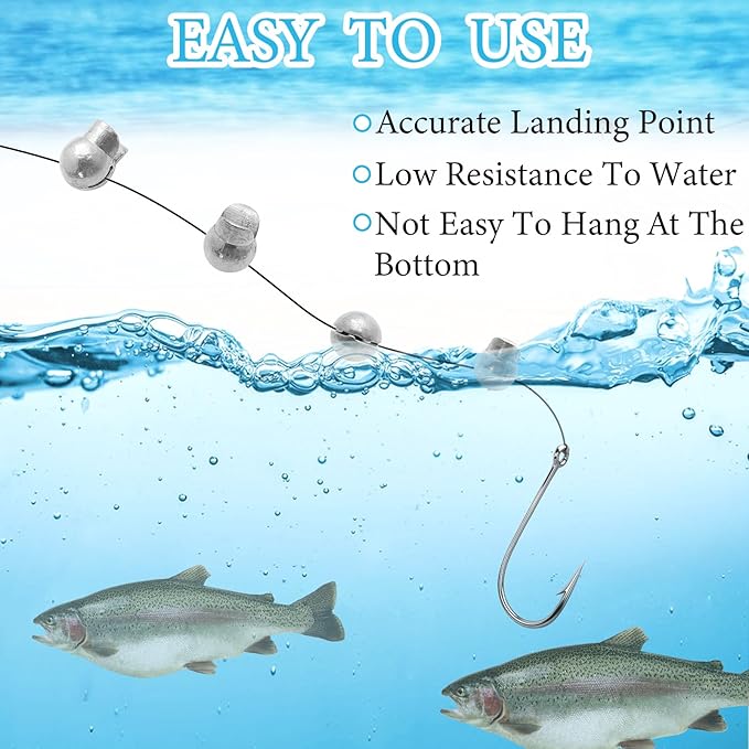 Fishing Weights Sinkers, 250/120pcs Lead Split Shot Fishing Sinkers Open Mouth Design Weights Clip Freshwater Saltwater Fishing Accessories