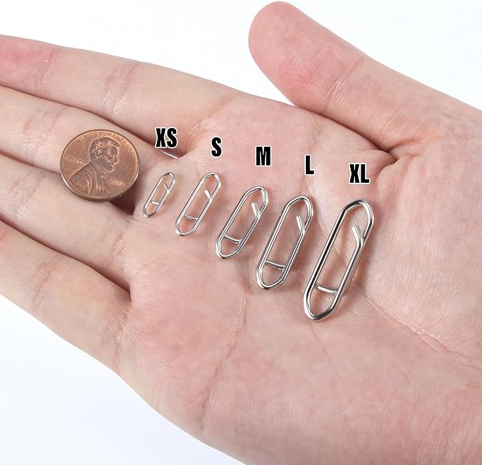 Alwonder 50-Pack Fishing Power Speed Clips, High Strength Stainless Steel Speed Clip for Fishing Lure Quick Change, Freshwater Saltwater Crankbait Popper Lures Quick Snap Connector Tackle