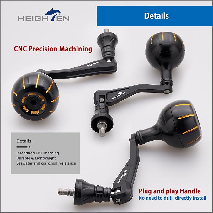 HEIGHTEN Fishing Reel Handle for Penn Spinfisher VI/Slammer III IV/Battle II III DX/Pursuit III IV/Fierce II III