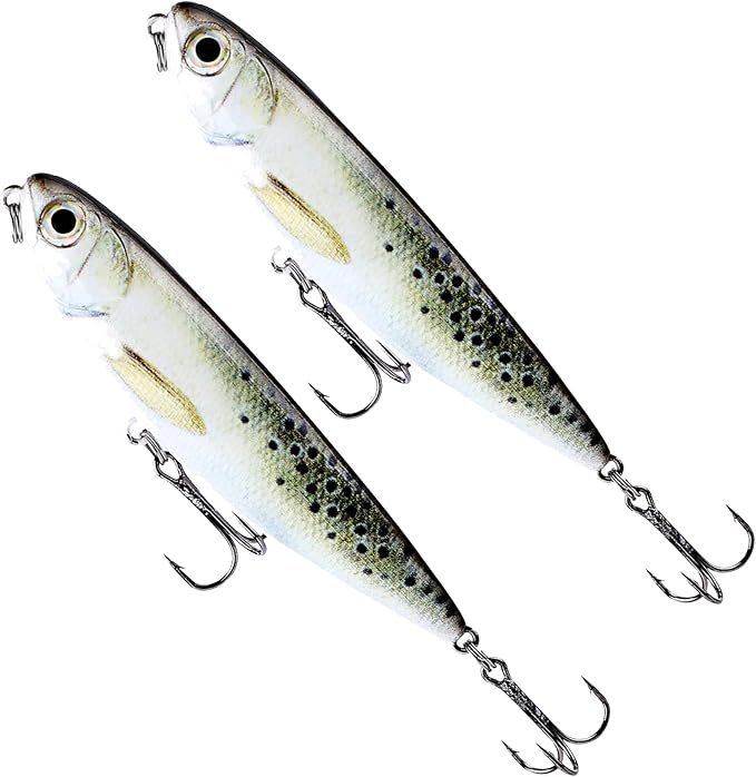 Glide Bait, Slow Sinking Swimbait, Topwater Hard Lures for Bass Catfish,Pike Perch, Freshwater or Saltwater