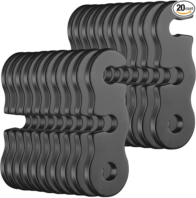 SATINIOR 20 Pieces Guyline Tensioner Aluminum Alloy Tent Cord Paracord Tensioner Guy Line Rope Adjusters Cord Tighteners for Outdoor Tent Camping Hiking Accessories