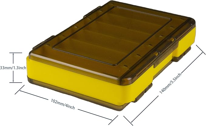 Tackle Box for Hard Baits, Double Sided Hard Lure Storage Case with V Slots Drain Holes, 12 Slots Fishing Organizer for Crankbait Jerkbait Minnow Stickbait（Y1214）