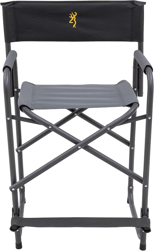 Browning Directors Chair - Outdoor Folding Chairs Made with Durable Fabric and Sturdy Aluminum/Steel Frame, with Extra Tall Seat and Flip-Down Footrest