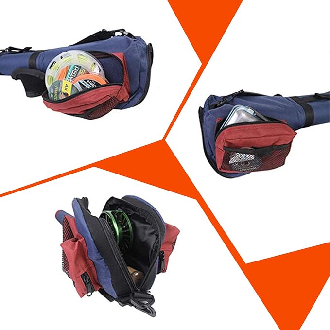 M MAXIMUMCATCH Maxcatch Fly Fishing Rod Case with Reel Pouch, Complete Rod Protection Bag, Single and Dual Rod Tube with Shoulder Strap