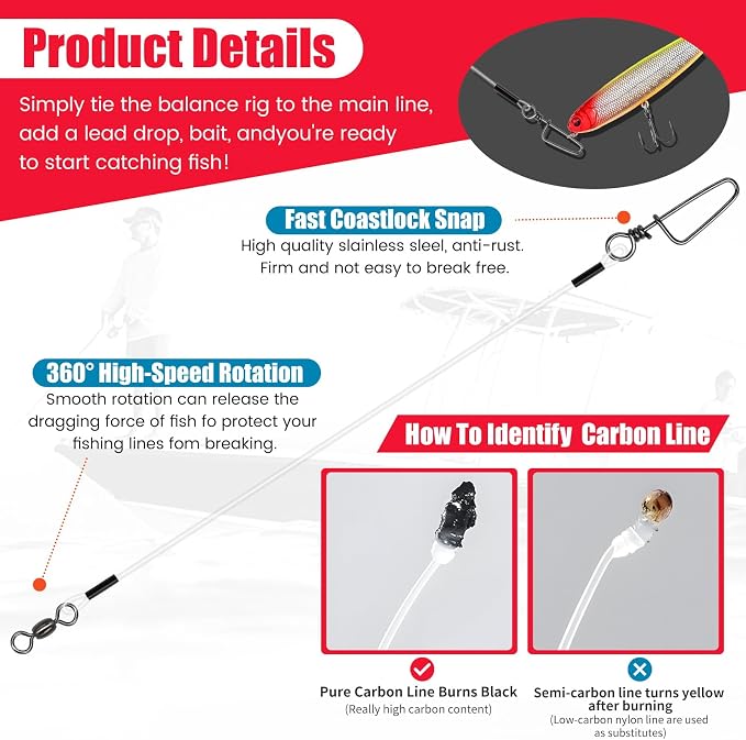 YOTO Fluorocarbon Wire Leader for Fishing - 100% Invisible & Strong Leader for Bass, Trout, Pike, and Walleye – 20lb to 80lb Test, Fishing Leader for Freshwater & Saltwater