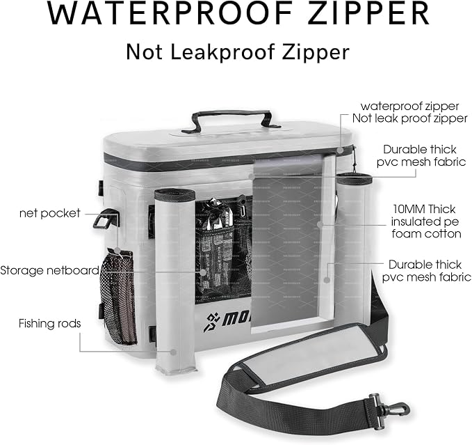 MORXPLOR Kayak Cooler,Waterproof Kayak Seat Back Cooler for Kayaking,Kayak Accessories Cooler Bag,Protable Ice Chest,Beach Cooler,Travel Cooler for Camping or Lunch Bag