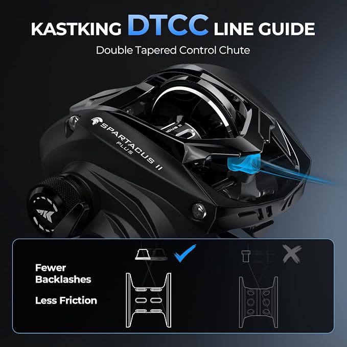 KastKing Spartacus II Plus Baitcasting Reel, DualBalance™ Magnetic Braking System, 8.0:1 High-Speed Gear Ratio, Ultralight 6 oz, 7+1 MaxiDur Double-Shielded Ball Bearings, Fishing Reels