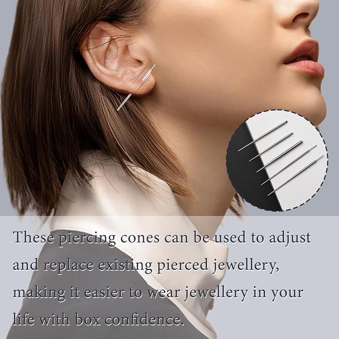 14G 16G 18G 20G Piercing Taper Piercing Ball Grabber Tool Stainless Steel Flat Back Earring Applicator Tool Threadless Insertion Pin Curved Body Piercing Kit for Ear/Nose/Navel/Lip/Eyebrow