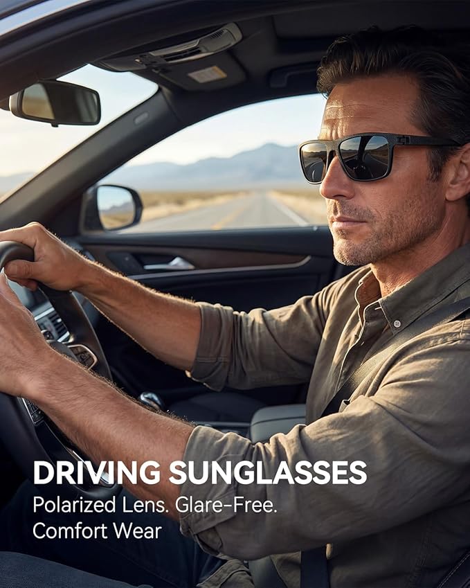 Polarized Sunglasses Men, Mens Sunglasses Polarized UV protection Lightweight Sun Glasses for Driving Fishing Golf