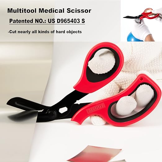 MEUUT 2 Pack Trauma Shears Patented Bandage Scissors for Left and Right Hand - Medical Supplies with 8 inch Heavy Duty Medical Scissors for EMT Workers Nurses