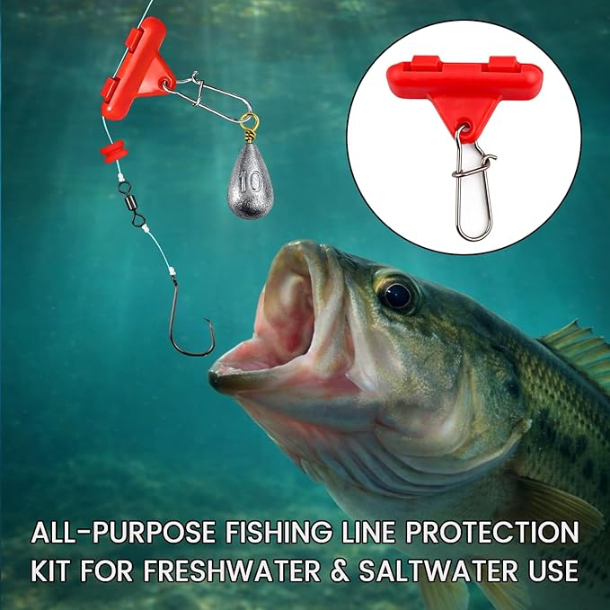Sinker Slides for Fishing with Weight Bumpers, No Twist Sinker Slide, Clip-On Sinker Slider for Easy Weight Change, Protect Line & Knot Swivels Snaps, Ideal for Catfish Carolina Rig