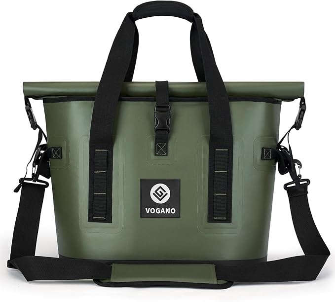 Vogano 40 Can Soft Cooler Bag - Insulated Leak-Proof Large Cooler Bag with Roll-Top Waterproof Seal | Portable Ice Chest for Camping, Beach, Travel, Picnics | 24HR Cold Retention