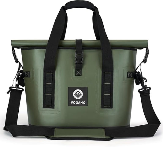 Vogano 40 Can Soft Cooler Bag - Insulated Leak-Proof Large Cooler Bag with Roll-Top Waterproof Seal | Portable Ice Chest for Camping, Beach, Travel, Picnics | 24HR Cold Retention