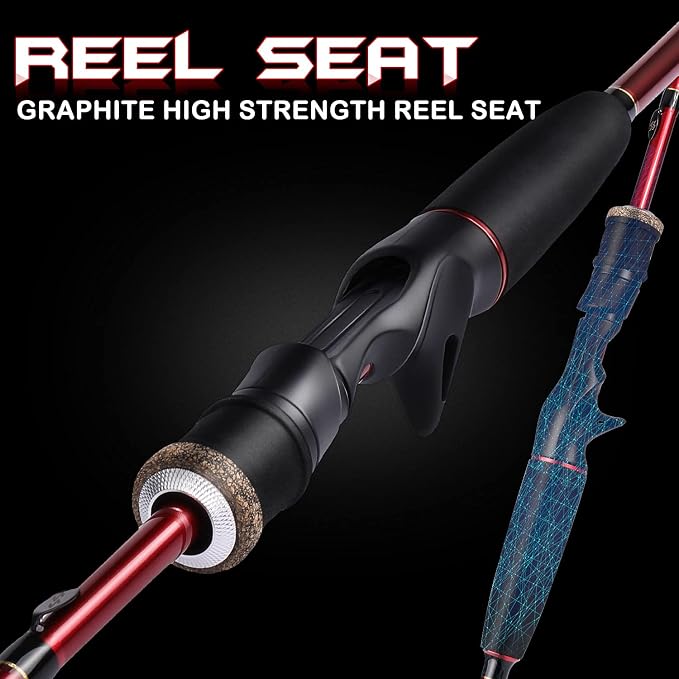 Sougayilang Fishing Rod, 2Pc Casting Rod Spinning Rod for Freshwater Tournament Quality Fishing Pole with 2 Tips for Bass