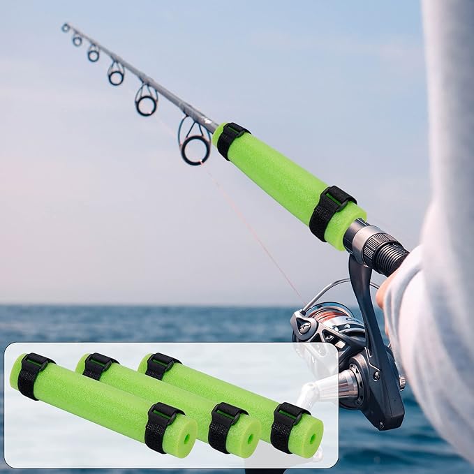 Fishing Rod Float, Floating Rod Butt Cushion, Fishing Float Tube Accessories, Kayak Fishing Rod Floater for Prevent the Narrow Rod Goes Overboard(Include Fastening Straps)