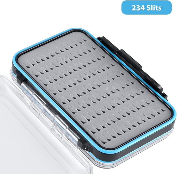 Fly Fishing Box Two-Sided Waterproof Lightweight Fly Box Easy Grip Transparent Lid Fly Fishing Lures Box Multiple Sizes