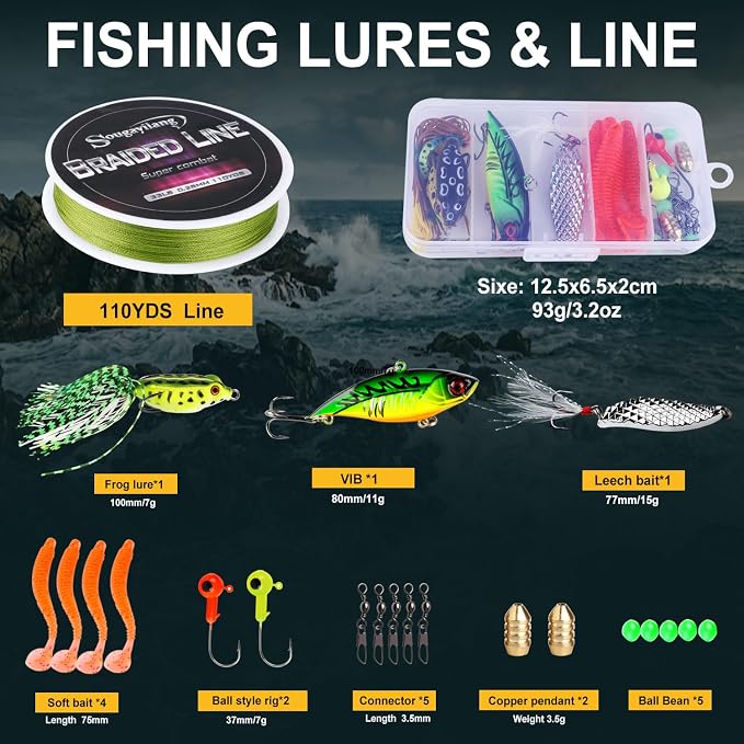 Sougayilang Telescopic Fishing Rod Reel Combos with Carbon Fiber Fishing Pole Spinning Reels and Fishing Accessories
