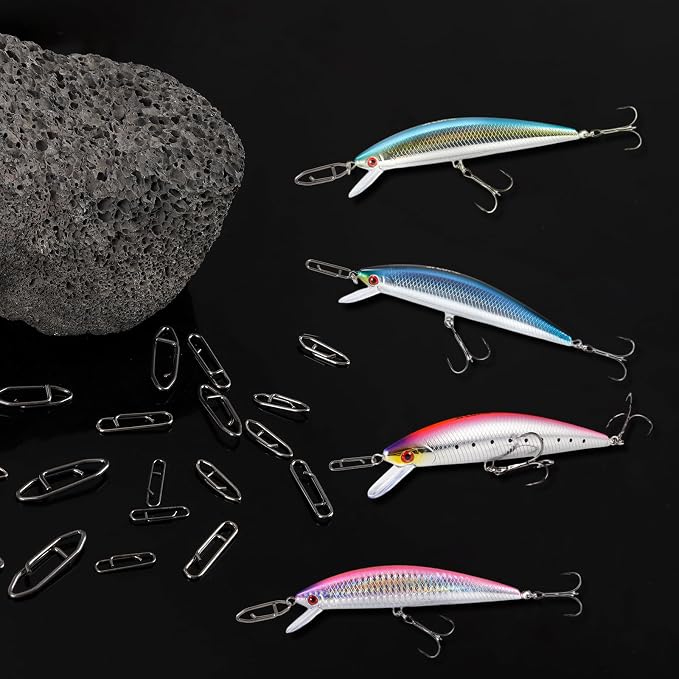 330pcs Speed Clips for Fishing Lures, Fishing Clips Quick Change Speed Clips for Freshwater Saltwater Crankbait Popper Lures Fast Link Snap Connector