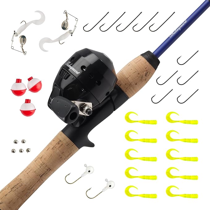 Shakespeare Catch More Fish Spincast Reel and Fishing Rod Combo with Kit