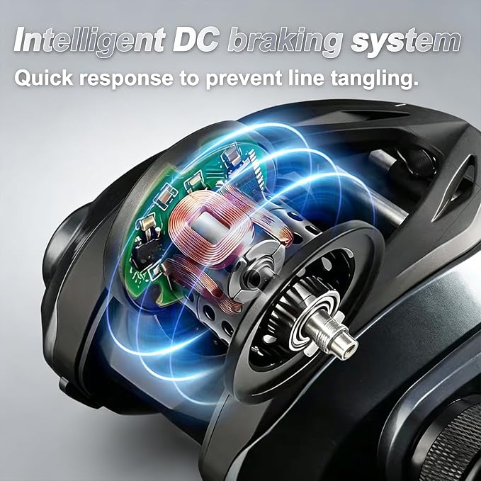 DCast Baitcasting Fishing Reel with Digital Anti-Backlash Control & Smart Braking System, Lightweight Easy-Cast Baitcaster for Bass Fishing