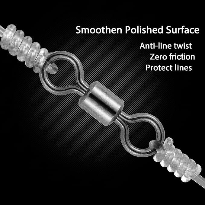 Dr.Fish Barrel Fishing Swivels, Available from #12-#12/0, Stainless Swivels Fishing Tackle Saltwater, Freshwater, Leader/Line/Lure Connector