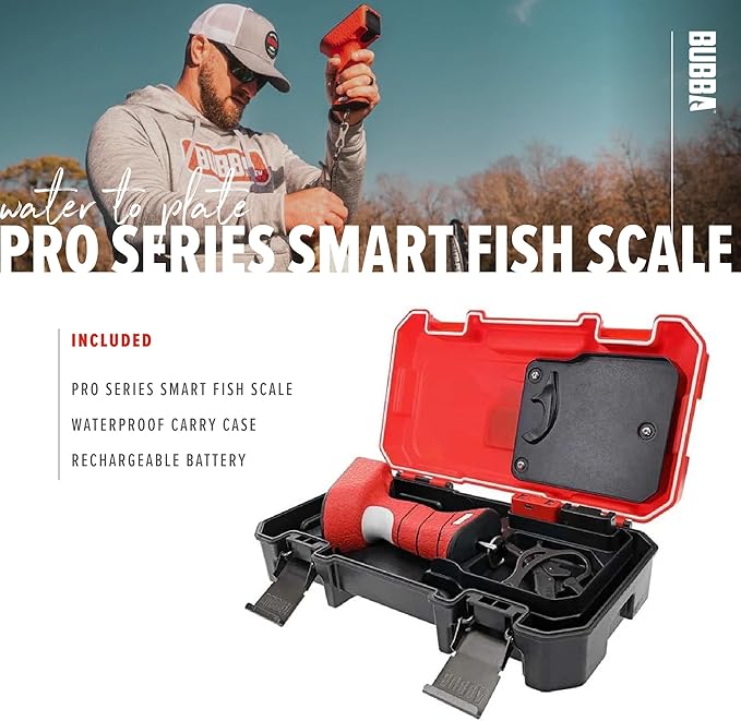 BUBBA Pro Series Smart Fish Scale - Tournament Fishing Tool with Bluetooth & Rechargeable Battery - 3 Modes, Digital Color Screen, 60lb Limit