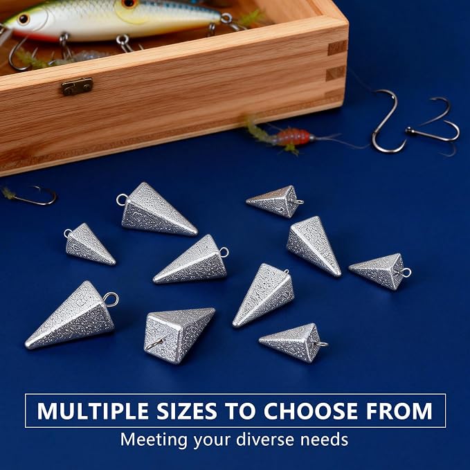 Pyramid Sinkers Fishing Weights Sinkers, Saltwater Fishing Weights Assortment Pyramid Weights for Surf Fishing