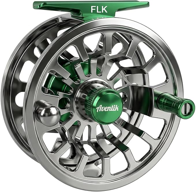 Aventik FLK II Fly Fishing Reel Aluminum Trout 3/5, 5/7, 7/9wt Large Arbor Freshwater Fly Reel with Line.