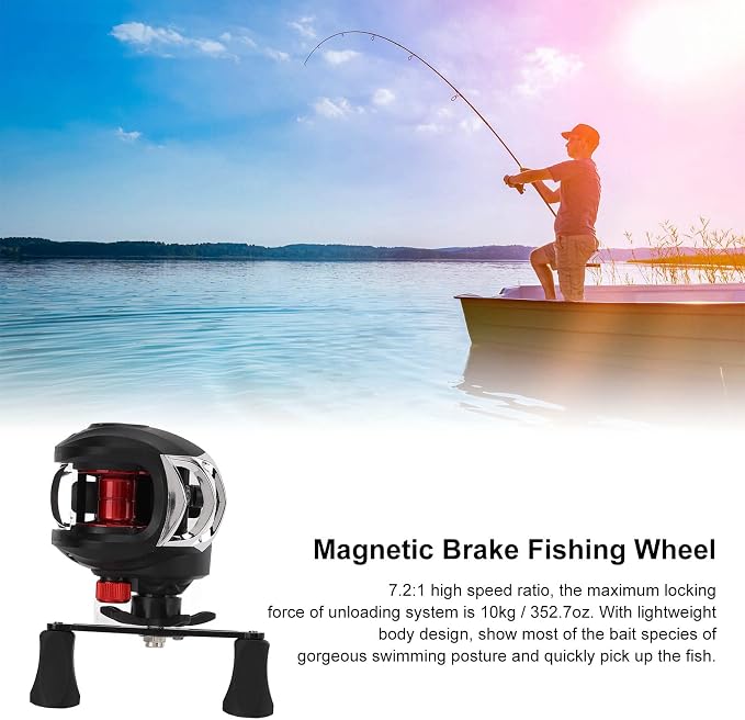 18+1BB Baitcasting Reel, Fishing Reel, Fishing Baitcasting Reels, Magnetic Brake Fishing Wheel Starlike Unloading Handle for Fishing (Right Hand)