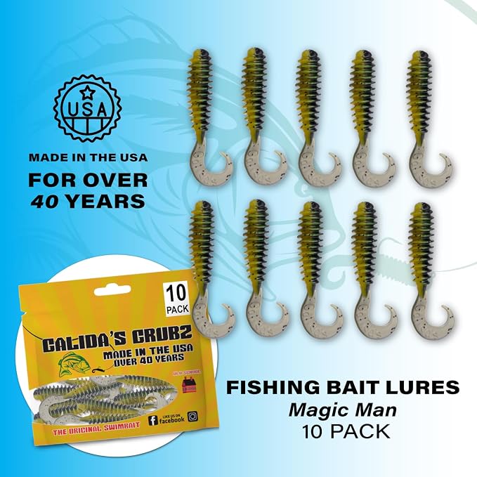 Galida's Grubz Soft Plastic Fish Bait Lures for Fishing | Fishing Bait Lure with Deep Ribs | Great for Beginners and Advanced Fishermen
