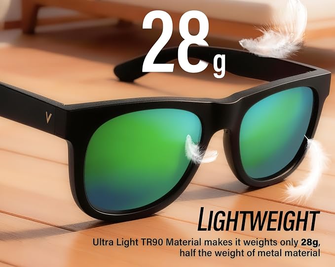 Polarized Sunglasses for Men & Women, Lightweight Driving Sunglasses for Fishing, Golf, Sports, UV400 Protection