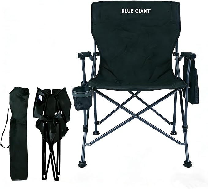 Reclining Folding Fishing Chair,Lightweight Beach Chair with Breathable Cushion, Portable Outdoor Chair for Fishing, Camping, Beach & Travel (Black)